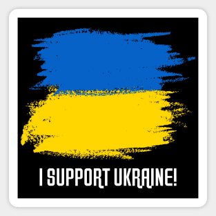 I Support Ukraine Patriotic Solidarity Flag Design Magnet